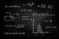 Chalkboard, hand writing and solving math problems Royalty Free Stock Photo