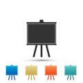 Chalkboard icon isolated on white background. School Blackboard sign. Set elements in colored icons. Flat design. Vector Royalty Free Stock Photo
