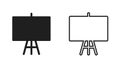Chalkboard icons in wooden frames. School board icons. Vector illustration