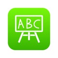 Chalkboard with the leters ABC icon digital green