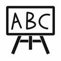 Chalkboard with the leters ABC icon, simple style