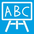 Chalkboard with the leters ABC icon white