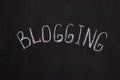 Chalkboard lettering Blogging. Definition of social networks