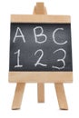 Chalkboard with the letters ABC and 123 Royalty Free Stock Photo