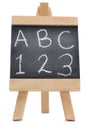 Chalkboard with the letters ABC and 123 Royalty Free Stock Photo