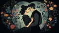 chalkboard love and romance illustration