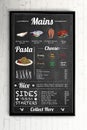 Chalkboard Menu