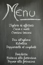 Chalkboard menu