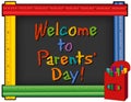 Chalkboard Ruler Frame, Welcome to Parents` Day, Multi-color