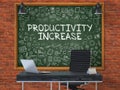 Chalkboard on the Office Wall with Productivity Increase Concept. Royalty Free Stock Photo