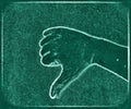 Chalkboard painting of a female human hand showing different gestures and symbols Royalty Free Stock Photo