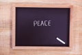 Chalkboard with peace text