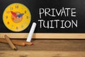 Chalkboard with private tuition Royalty Free Stock Photo