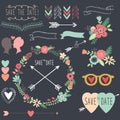 Chalkboard Retro Wedding design elements