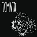 Chalkboard ripe tomato vegetable