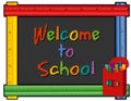 Chalkboard Ruler Frame, Welcome to School, Multi-color