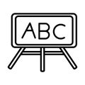 Chalkboard school with alphabet line style icon