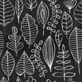 Chalkboard seamless leaf pattern. Copy that square to the side,y