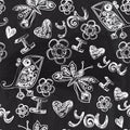 Chalkboard seamless valentine pattern. Copy that square to the s