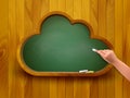 Chalkboard in a shape of a cloud. E-learning concept. Royalty Free Stock Photo