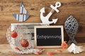 Chalkboard With Summer Decoration, Entspannung Means Relax Royalty Free Stock Photo