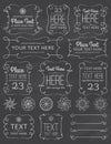 Chalkboard Swirl Frames & Elements Royalty Free Stock Photo