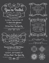 Chalkboard Swirl Invitations and Elements Royalty Free Stock Photo