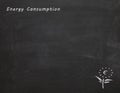 Chalkboard with text energy cosumption an euro flower Royalty Free Stock Photo