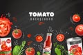 Chalkboard Tomato Realistic Background