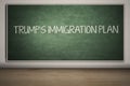 Chalkboard with Trump`s Immigration Plan word