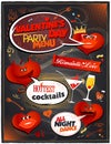 Chalkboard Valentine day party menu.