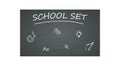 Chalkboard vector. Black background board template for school lessons. Blank blackboard, surface for teacher notice. School blackb