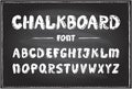 Chalkboard vector font, cartoon typography design on a chalkboard, hand drawn alphabet