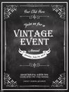 Chalkboard vintage Poster - vintage poster with retro elements on chalkboard background. Design template with sample text