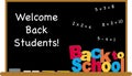 Welcome back students chalkboard and art with vector available