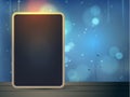 Chalkboard on wood floor with raindrop window background Royalty Free Stock Photo