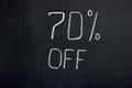 Chalkboard writing 70% OFF. The amount of the discount is indicated