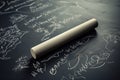 Chalkboards close up reveals white chalk etching words with precision and purpose