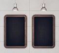 Chalkboards on a concrete wall Royalty Free Stock Photo