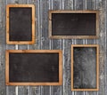 Chalkboards on the wood wall