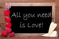 Chalkbord, Red And Yellow Hearts, All You Need Is Love