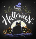 Chalked Halloween postcard