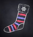 Chalked striped Christmas sock