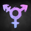 Chalked vector illustration of transgender symbol