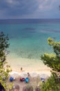 Panoramic view of Elia Beach at Sithonia peninsula, Chalkidiki, Central M Royalty Free Stock Photo