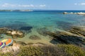 CHALKIDIKI, CENTRAL MACEDONIA, GREECE - AUGUST 26, 2014: Seascape of Karidi Beach Vourvourou at Sithonia peninsula, Chalkidiki