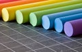 Chalks on chalkbord Royalty Free Stock Photo