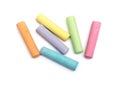 Chalks in a variety of colors arranged