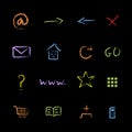 Chalky Internet Symbols Royalty Free Stock Photo