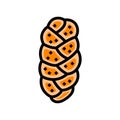 challah bread jewish color icon vector illustration Royalty Free Stock Photo